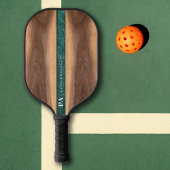 Walnoot Houten Groen Marmer Monogram Naam Aangepas Pickleball Paddle