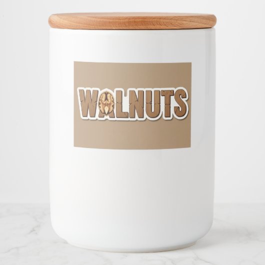 Walnoot, Sticker voor voedselcontainer, door Natas (Voorkant)