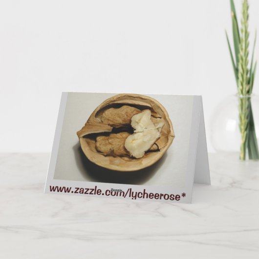 Walnoten wenskaart kaart (Achterkant)