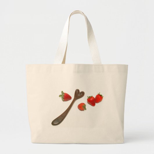 Walnotenkraan met aardbeien grote tote bag (Voorkant)