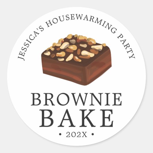 Walnut Brownie | Bake-Thaise Partij Ronde Sticker (Voorkant)