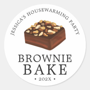 Walnut Brownie Bake-Thaise Partij Ronde Sticker