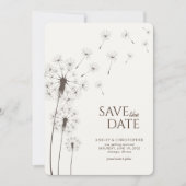 Walnut Bruin Paardebloem Bruiloft Save the Date Ka (Voorkant)