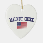 Walnut Creek Amerikaanse vlag Keramisch Ornament (Rechts)