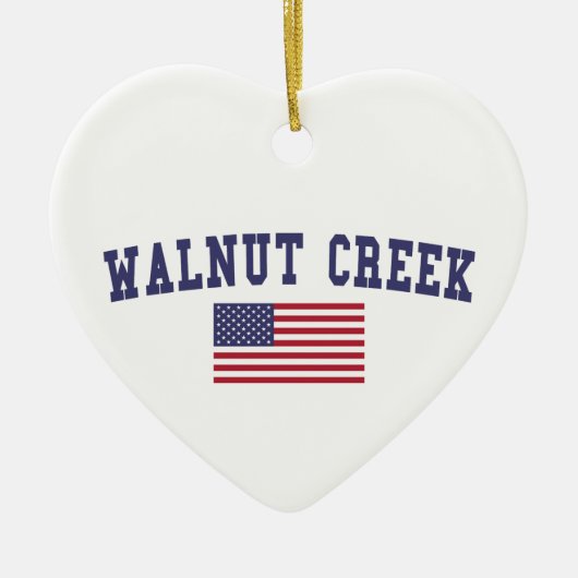 Walnut Creek Amerikaanse vlag Keramisch Ornament (Voorkant)