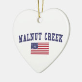 Walnut Creek Amerikaanse vlag Keramisch Ornament (Links)
