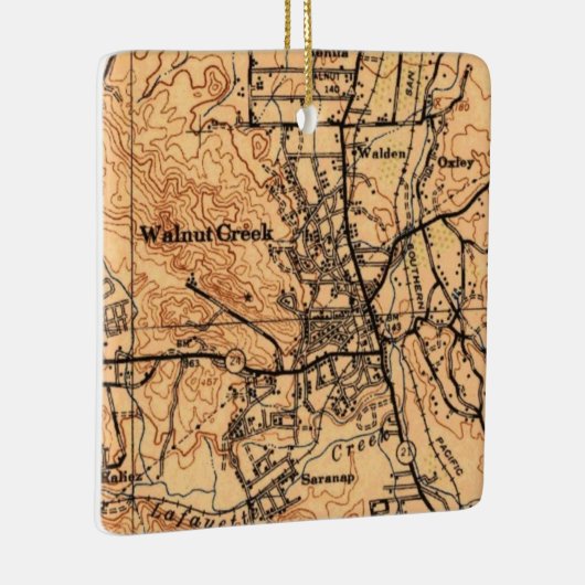 Walnut Creek CA 1943 Map Keramisch Ornament (Rechts)