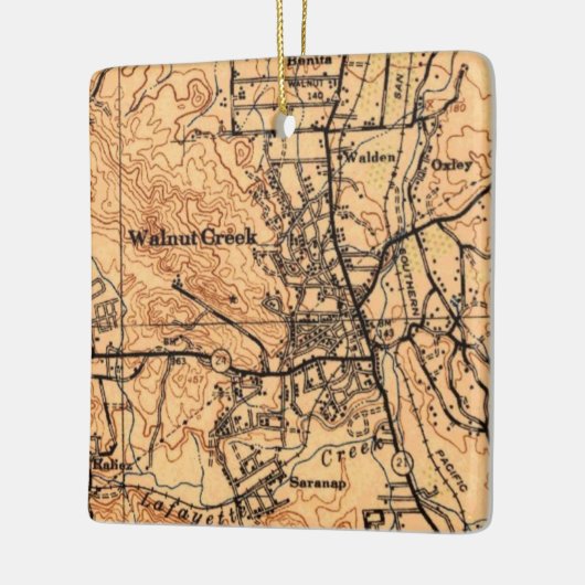 Walnut Creek CA 1943 Map Keramisch Ornament (Links)