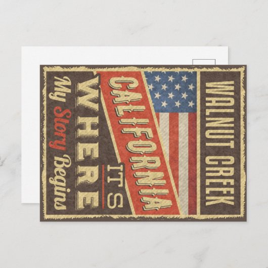 Walnut Creek California Briefkaart (Voorkant / Achterkant)