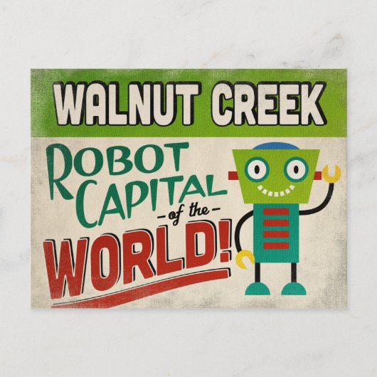 Walnut Creek California Robot - Funny Briefkaart (Voorkant)