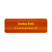 Walnut Hand Script Name Gold American Text Etiket (Voorkant)