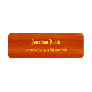 Walnut Hand Script Name Gold American Text Etiket