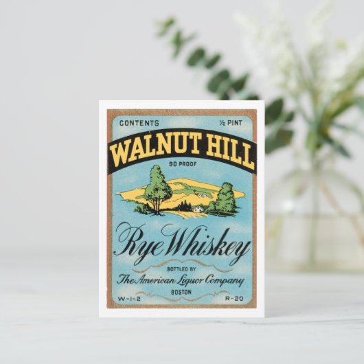 Walnut Hill Rye Whiskey Briefkaart (Staand voorkant)