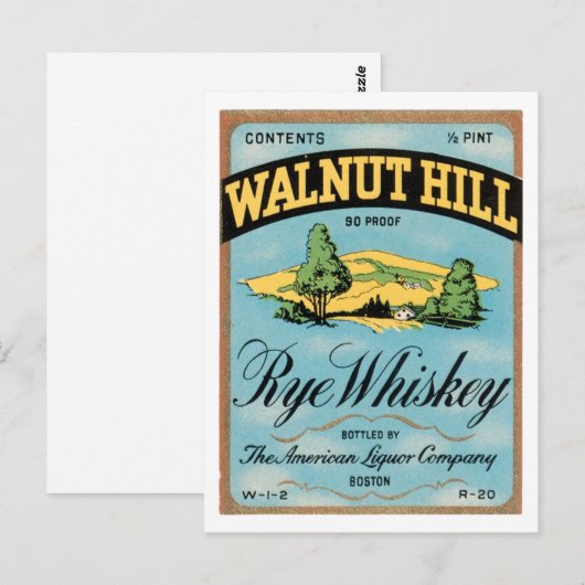Walnut Hill Rye Whiskey Briefkaart (Voorkant / Achterkant)