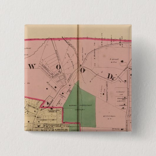 Walnut Hills, Ohio Vierkante Button 5,1 Cm (Voorkant)