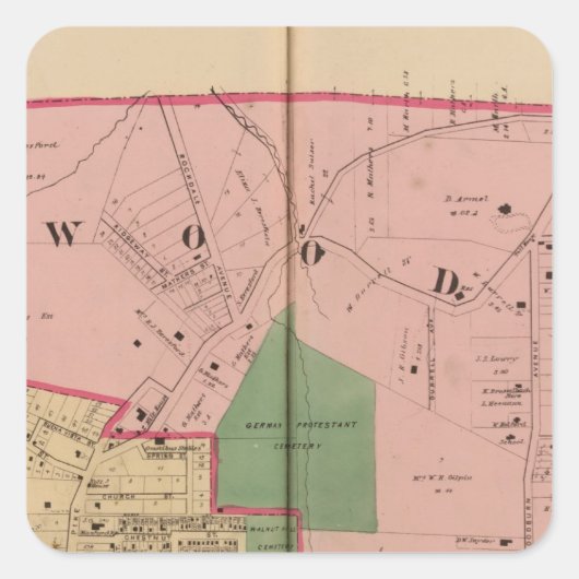 Walnut Hills, Ohio Vierkante Sticker (Voorkant)