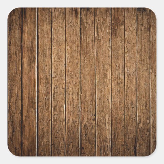 Walnut Planks Square Sticker (Voorkant)