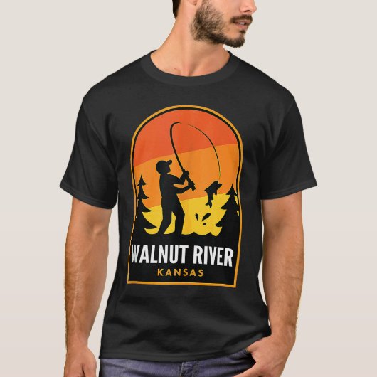 Walnut River Kansas Vissen T-shirt (Voorkant)
