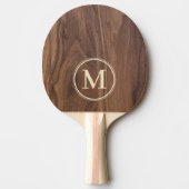 Walnut Wood Monogram Tafeltennisbatje (Voorkant)