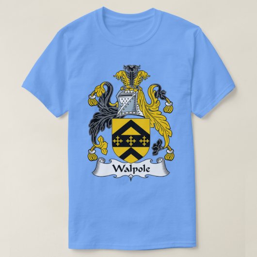 Walpole Coat of Arms Family Crest T-shirt (Design voorkant)