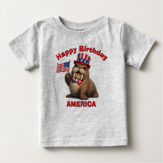 Walrus (5z) Patriottisch Kinder T-Shirt