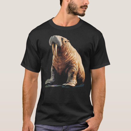 Walrus Animal Motif Illustration Walrus T-shirt (Voorkant)