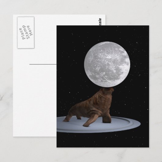 Walrus balanceert de maan briefkaart (Voorkant / Achterkant)