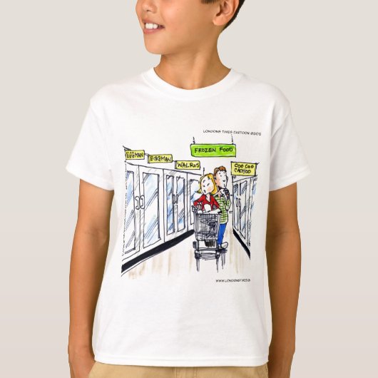 Walrus Bevroren Voedsel Sectie Grappig T-shirt (Voorkant)