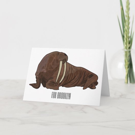 Walrus cartoon illustratie kaart (Voorkant)