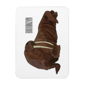 Walrus cartoon illustratie magneet (Verticaal)