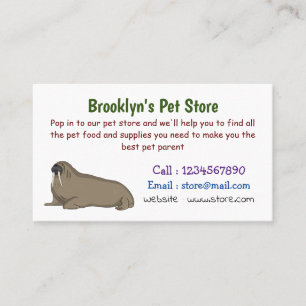 Walrus cartoon illustratie visitekaartje