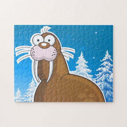 Walrus cartoon legpuzzel (Horizontaal)
