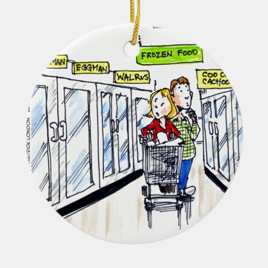 Walrus Diepvriesafdeling Grappig Keramisch Ornament (Voorkant)