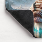 Walrus draagt een kerstmuts muismat (Hoek)