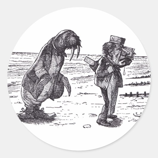 Walrus en Carpenter 1 Ronde Sticker (Voorkant)