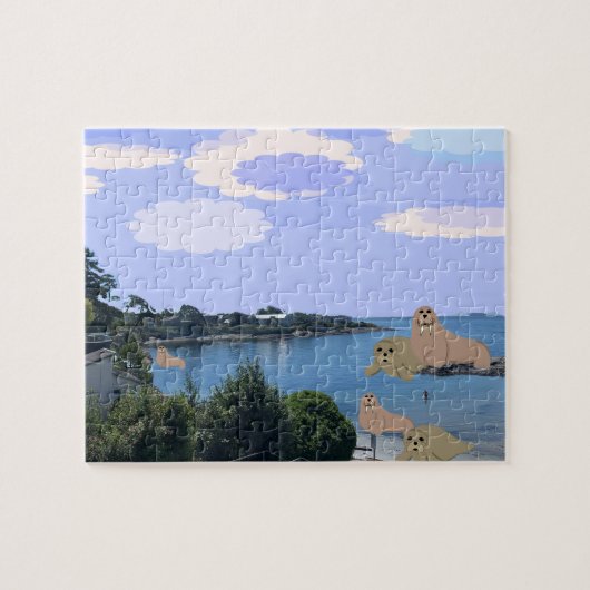 Walrus en Zee Lion Ocean Jigzaag Puzzle Legpuzzel (Horizontaal)