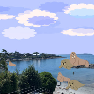 Walrus en Zee Lion Ocean Jigzaag Puzzle Legpuzzel