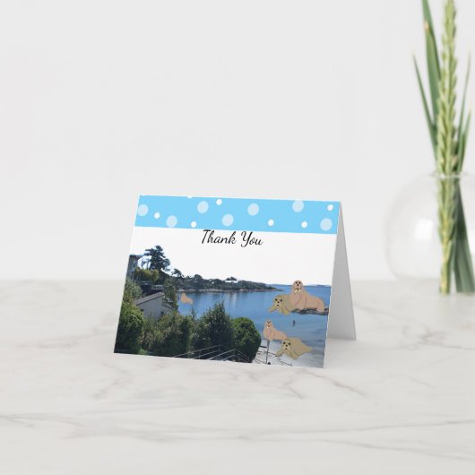 Walrus en Zee Lons Dank je Bedankkaart (Voorkant)