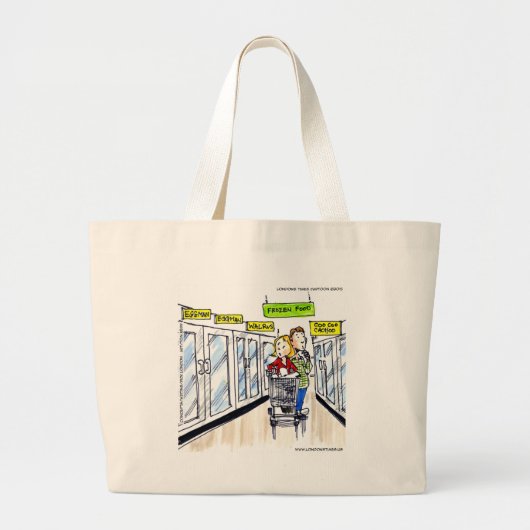 Walrus Frozen Food Section Funny Grote Tote Bag (Voorkant)