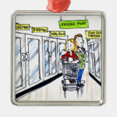 Walrus Frozen Food Section Funny Metalen Ornament (Voorkant)