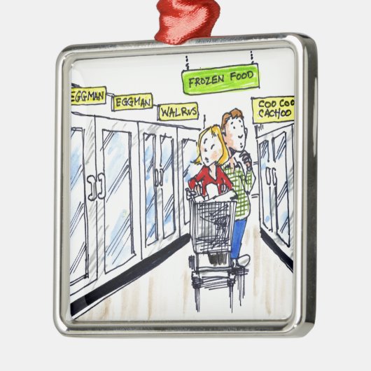 Walrus Frozen Food Section Funny Metalen Ornament (Links)