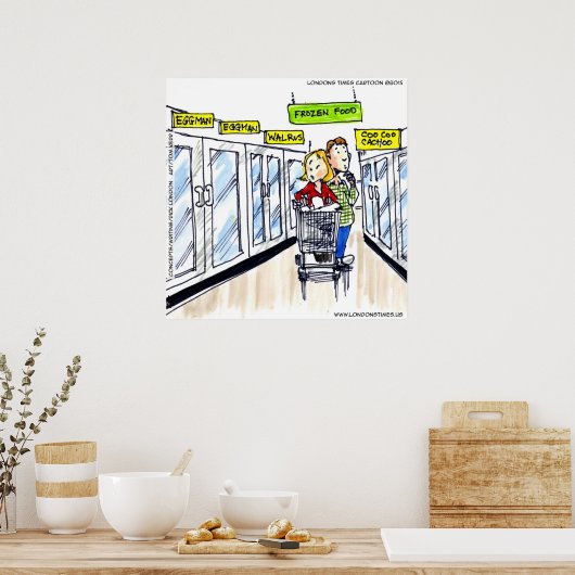 Walrus Frozen Section Funny Poster (Keuken)