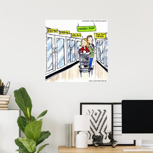 Walrus Frozen Section Funny Poster (Thuiskantoor)