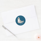 Walrus gepersonaliseerd ronde sticker (Envelop)