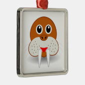 Walrus head cartoon metalen ornament (Rechts)