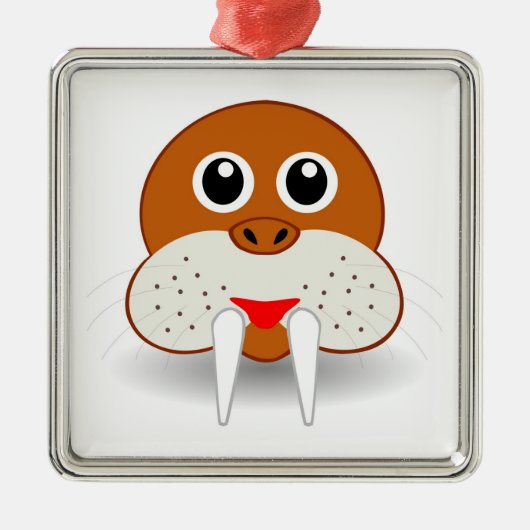 Walrus head cartoon metalen ornament (Voorkant)