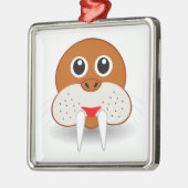 Walrus head cartoon metalen ornament (Links)
