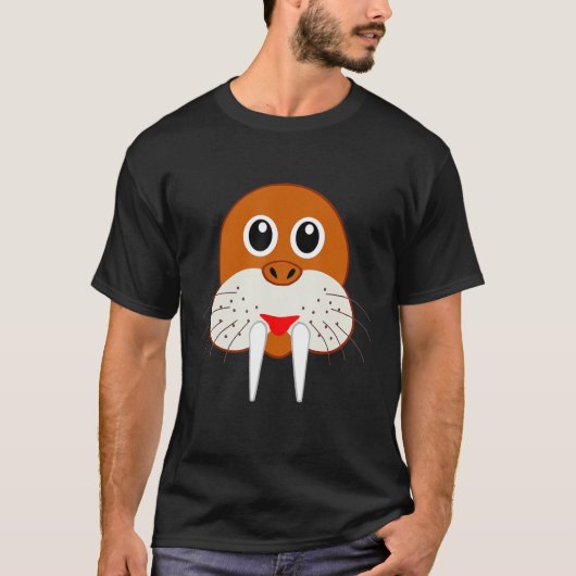 Walrus hoofd gezicht kostuum t-shirt (Voorkant)