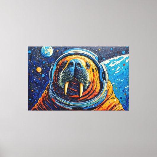 WALRUS IN DE RUIMTE-3 CANVAS AFDRUK (Voorkant)