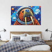 WALRUS IN DE RUIMTE-5 CANVAS AFDRUK (Insitu (Slaapkamer))